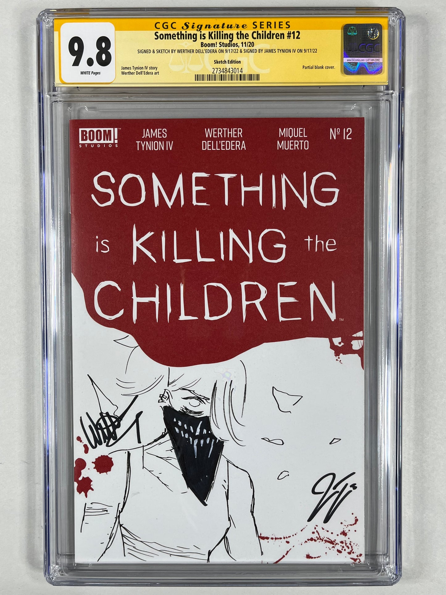 SOMETHING IS KILLING THE CHILDREN #12 CGC SS 9.8 - 2020 - SKETCH EDITION - SIGNED & SKETCH BY WERTHER DELL'EDERA & JAMES TYNION IV