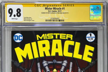 MISTER MIRACLE #1 CGC SS 9.8 - 2017 - SIGNED BY TOM KING & MITCH GERADS - DC COMICS