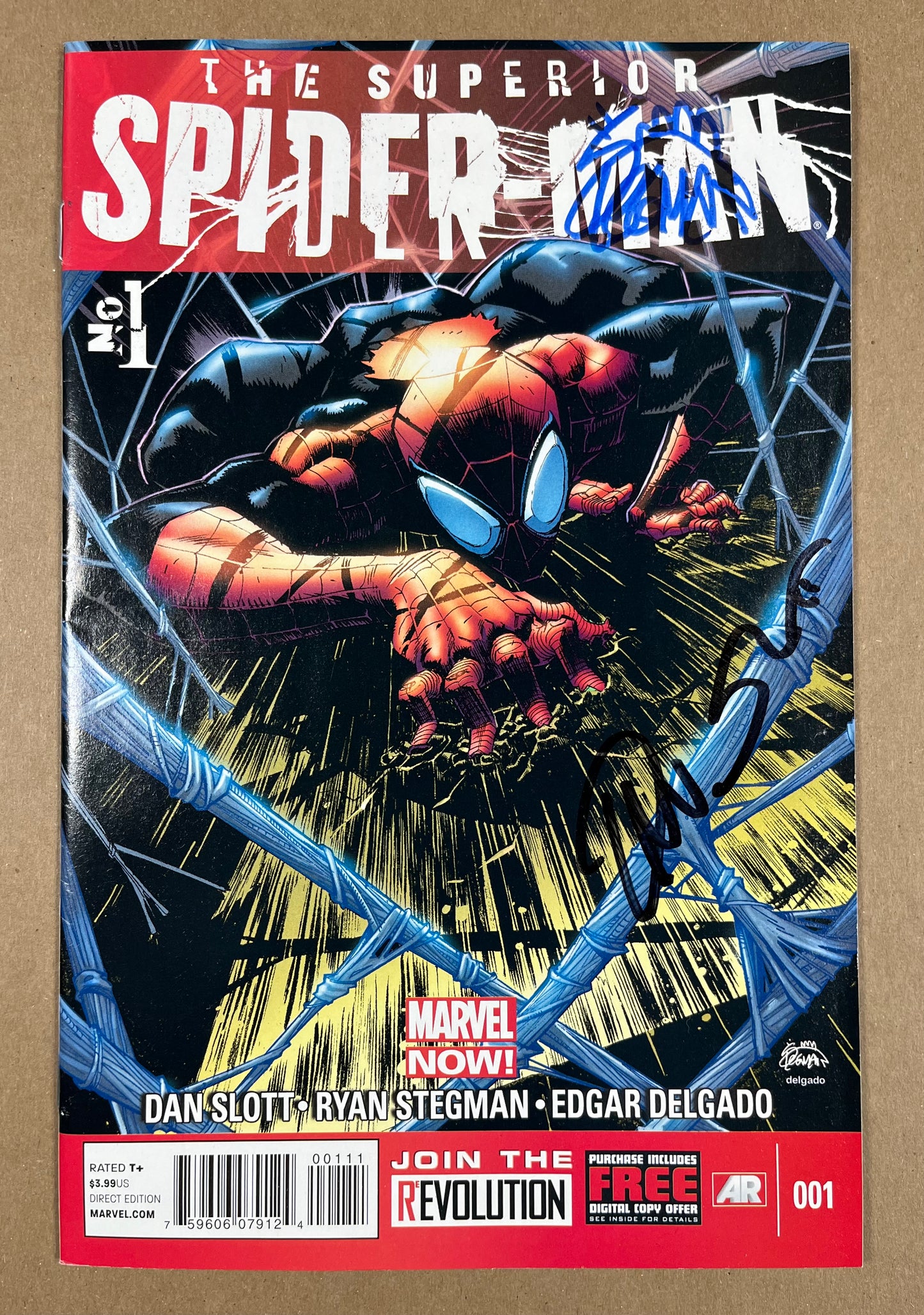 SUPERIOR SPIDER-MAN #1 - 2013 - FN/VF - SIGNED BY RYAN STEGMAN & DAN SLOTT - MARVEL COMICS