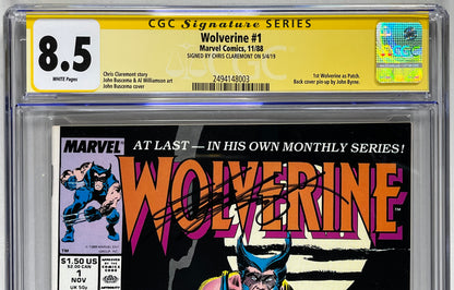 WOLVERINE #1 CGC SS 8.5 - 1988 - SIGNED BY CHRIS CLAREMONT - MARVEL COMICS