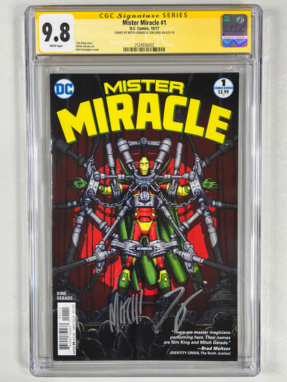 MISTER MIRACLE #1 CGC SS 9.8 - 2017 - SIGNED BY TOM KING & MITCH GERADS - DC COMICS