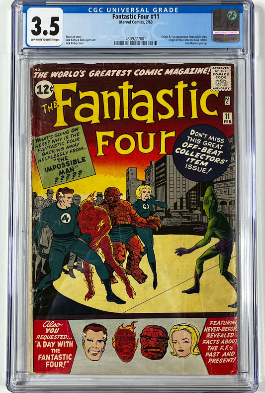 FANTASTIC FOUR #11 CGC 3.5 - 1963 - 1ST APPEARANCE OF IMPOSSIBLE MAN - SILVER AGE