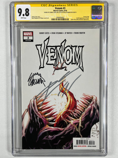 VENOM #3 CGC SS 9.8 - 2018 - 1ST FULL APPEARANCE OF KNULL - SIGNED BY DONNY CATES & RYAN STEGMAN