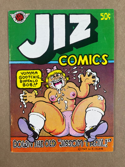 JIZ COMICS #nn - 2ND PRINT - 1972 - VF- - R. CRUMB COVER, ART, & STORIES - UNDERGROUND COMICS - ADULTS ONLY