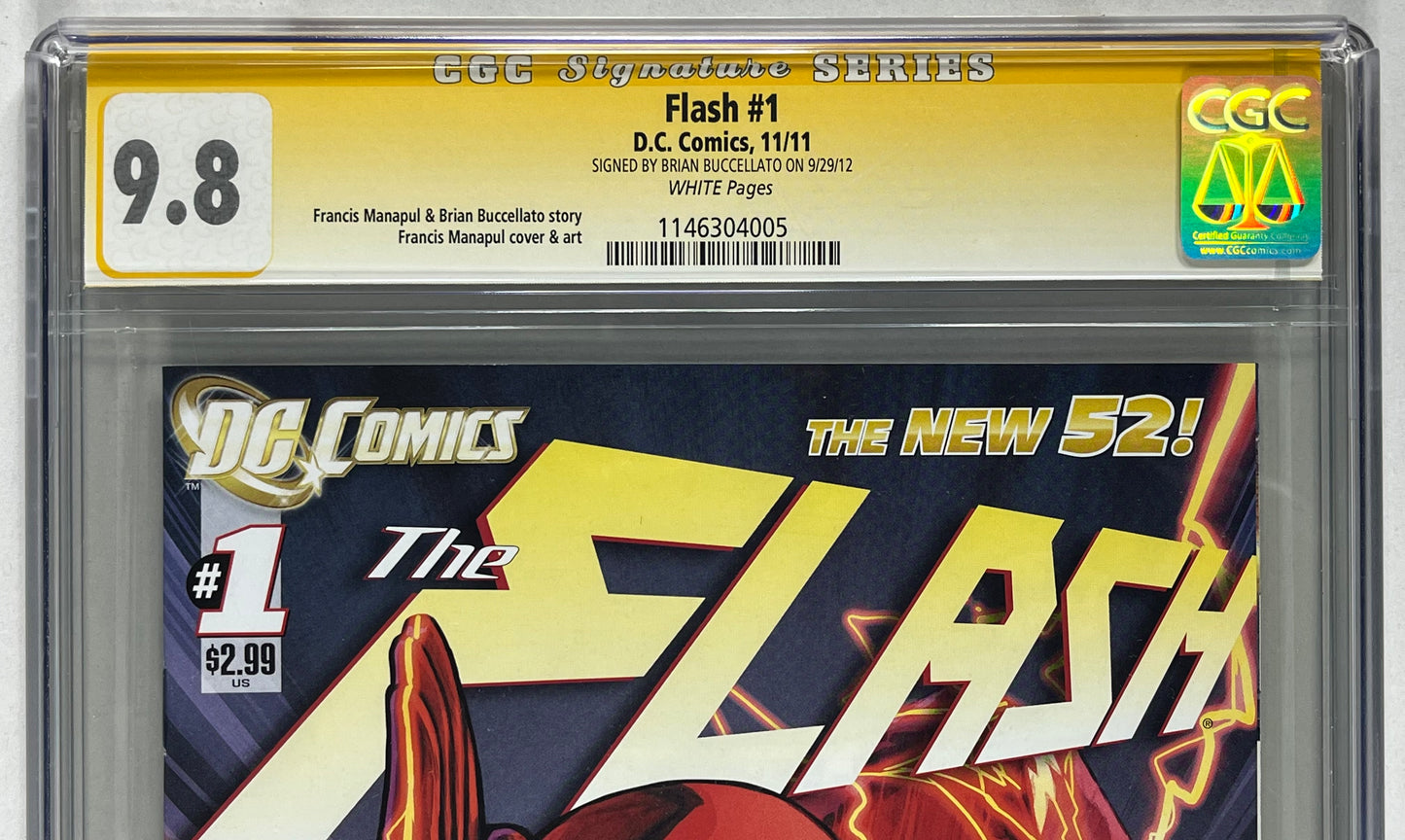 FLASH #1 CGC SS 9.8 - 2011 - SIGNED BY BRIAN BUCCELLATO - DC COMICS