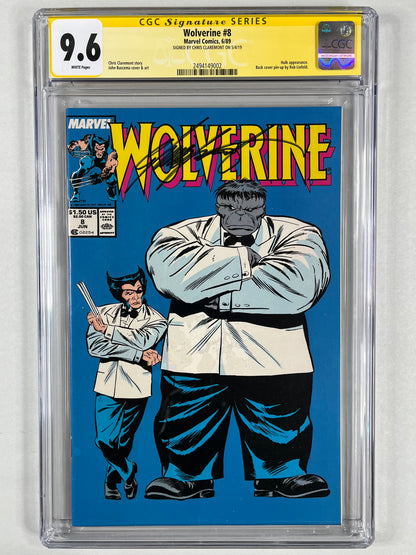 WOLVERINE #8 CGC SS 8.5 - 1989 - SIGNED BY CHRIS CLAREMONT - MARVEL COMICS