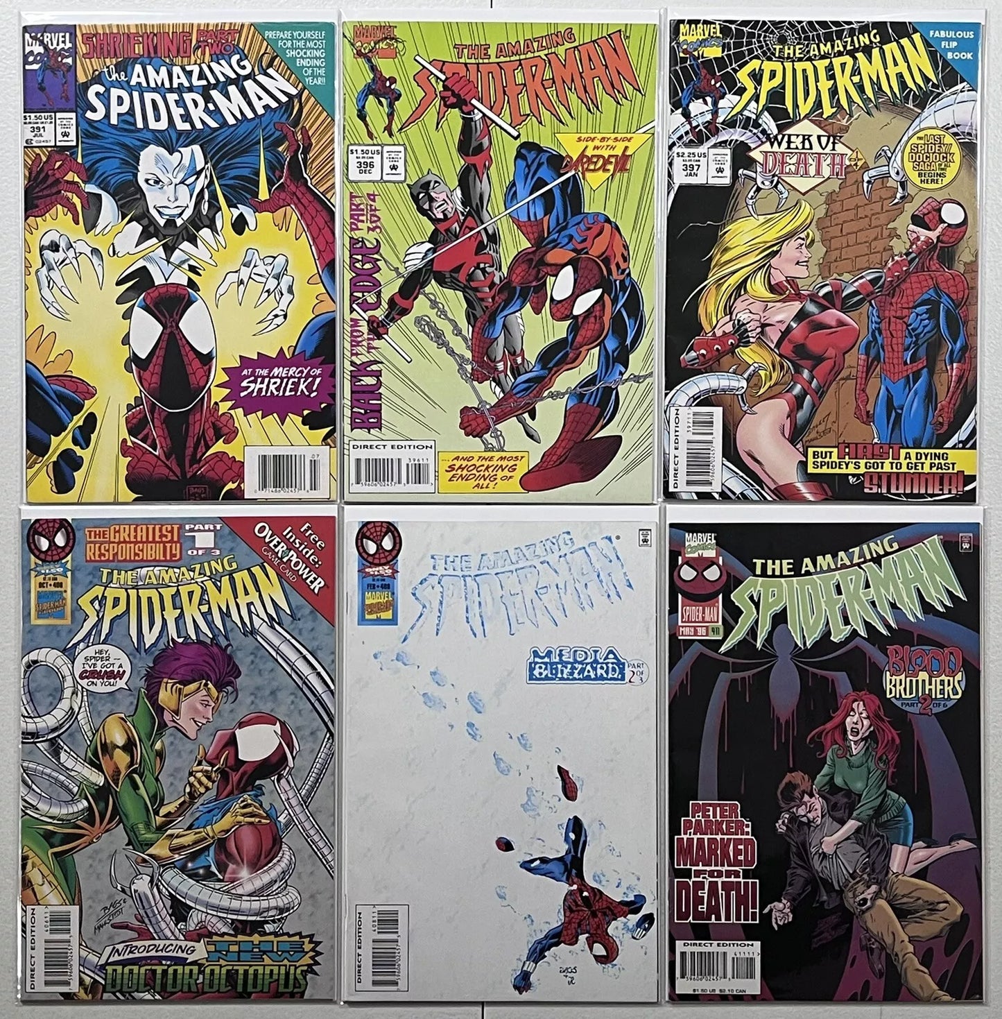 AMAZING SPIDER-MAN #351 353 369 372 376 390 391 396 397 406 408 411 & MORE LOT