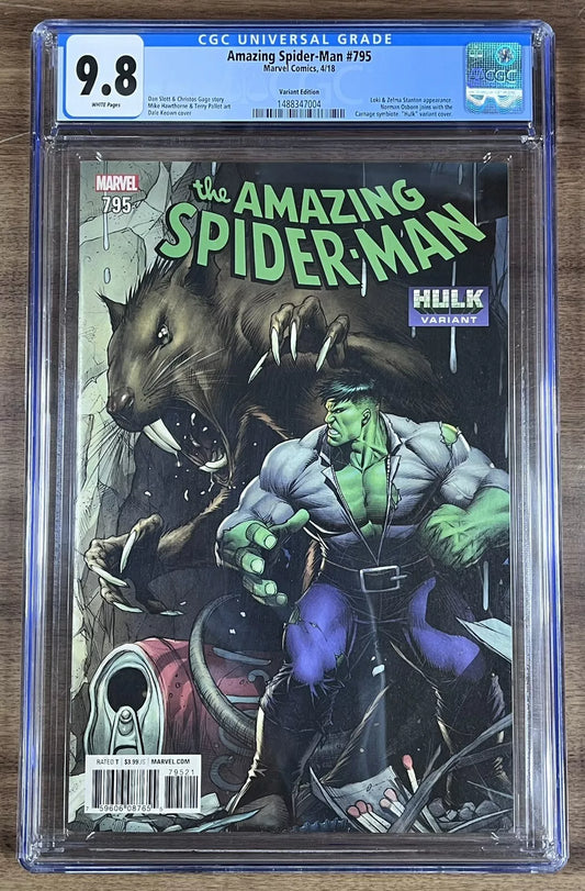 AMAZING SPIDER-MAN #795 CGC 9.8 - 2018 - DALE KEOWN HULK VARIANT - HIGH GRADE