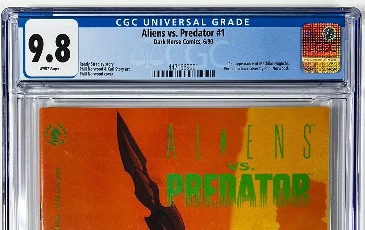 ALIENS VS. PREDATOR #1 CGC 9.8 - 1990 - 1ST PRINT - 1ST APPEARANCE OF MACHIKO NOGUCHI