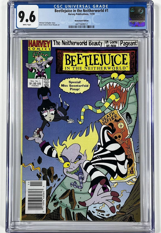 BEETLEJUICE IN THE NEITHERWORLD #1 CGC 9.6 - 1991 - NEWSSTAND EDITION - HARVEY COMICS