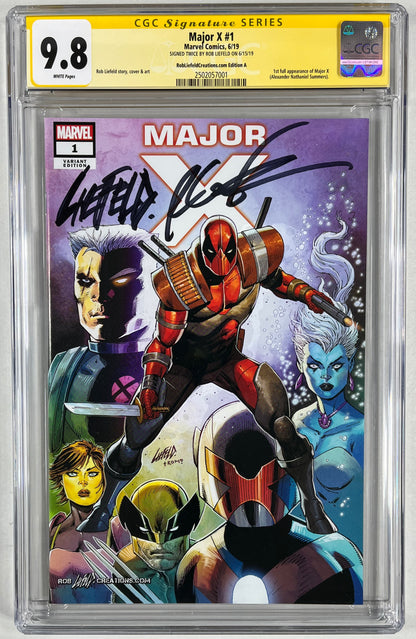 MAJOR X #1 CGC SS 9.8 - 2019 - ROBLIEFELDCREATIONS.COM EDITION A - SIGNED 2x BY ROB LIEFELD - MARVEL COMICS