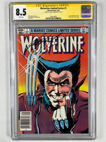 WOLVERINE LIMITED SERIES #1 CGC SS 8.5 - 1982 - NEWSSTAND EDITION - SIGNED BY CHRIS CLAREMONT - MARVEL COMICS