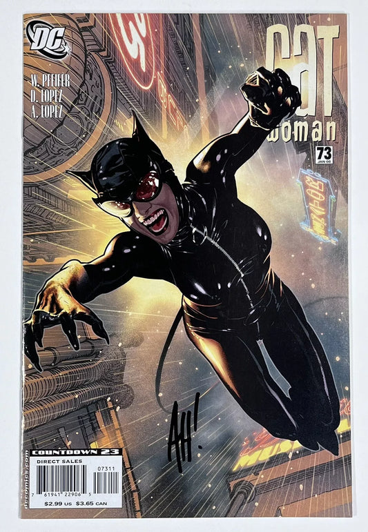 CATWOMAN #73 - 2008 - VF- - SIGNED BY ADAM HUGHES w/ COA - DC COMICS - BATMAN