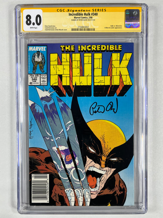 INCREDIBLE HULK #340 CGC SS 8.0 - 1988 - NEWSSTAND EDITION - SIGNED BY PETER DAVID - MARVEL COMICS