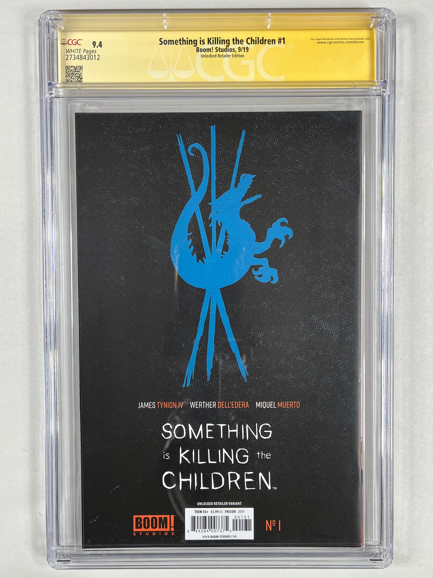 SOMETHING IS KILLING THE CHILDREN #1 CGC SS 9.4 - 2019 - UNLOCKED RETAILER EDITION - SIGNED BY WERTHER DELL'EDERA & JAMES TYNION IV