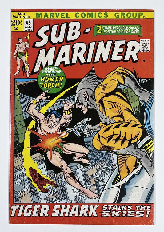 SUB-MARINER #45 - 1972 - VG+ - TIGER SHARK APPEARANCE - BRONZE AGE - MARVEL